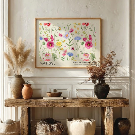 Scarlet Poppies at Midnight poster featuring vibrant flowers in soft colors, perfect for floral wall art