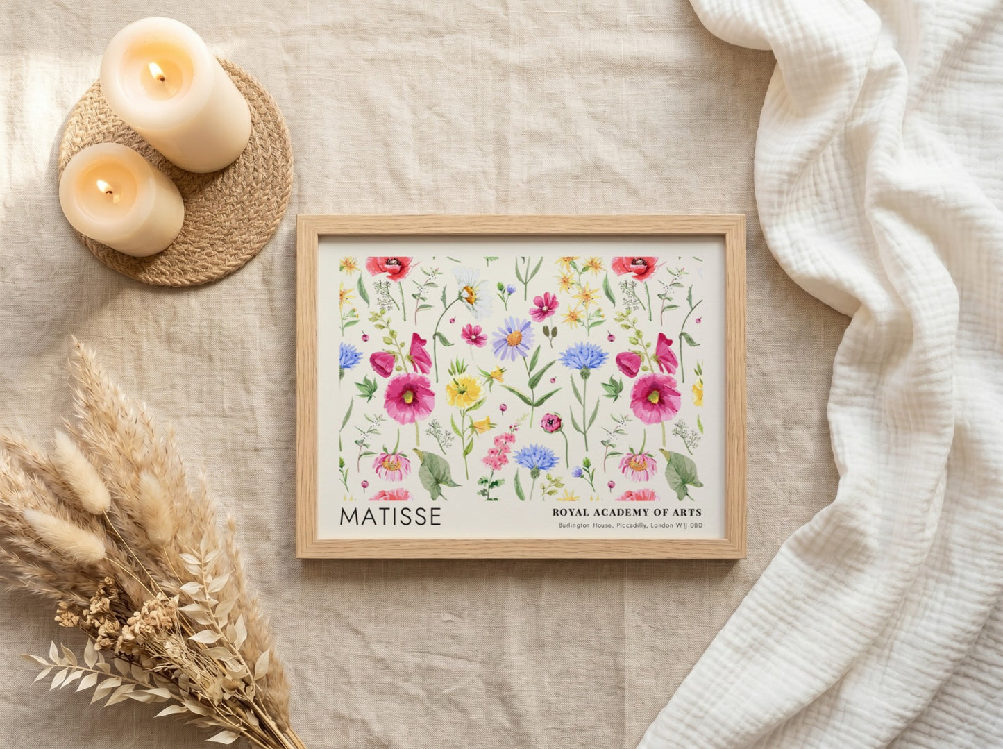 Scarlet Poppies at Midnight poster featuring vibrant flowers in soft colors, perfect for floral wall art
