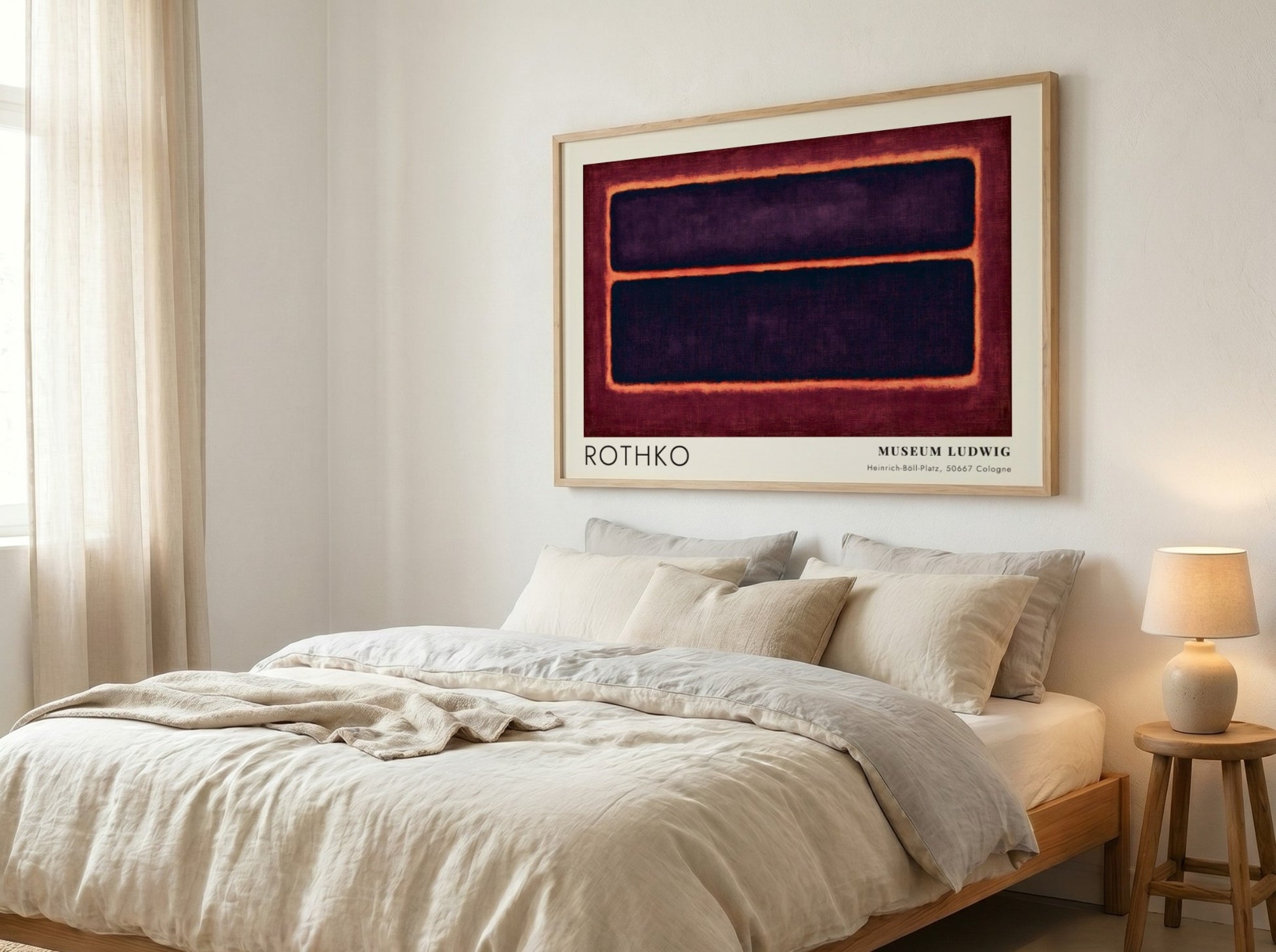 Wall art poster featuring Mark Rothko Museum Ludwig abstract art in dark purple tones.