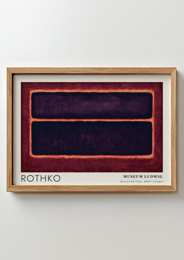 Wall art poster featuring Mark Rothko Museum Ludwig abstract art in dark purple tones.
