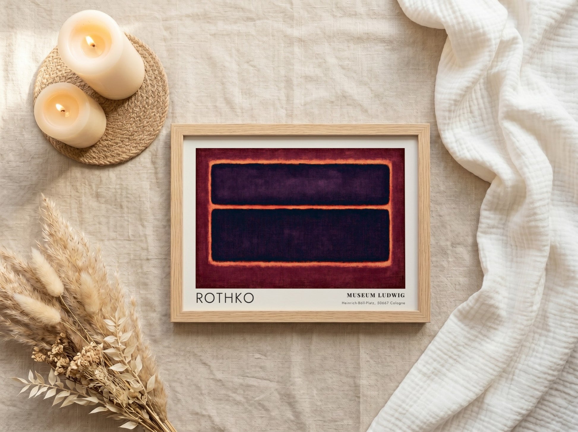 Wall art poster featuring Mark Rothko Museum Ludwig abstract art in dark purple tones.