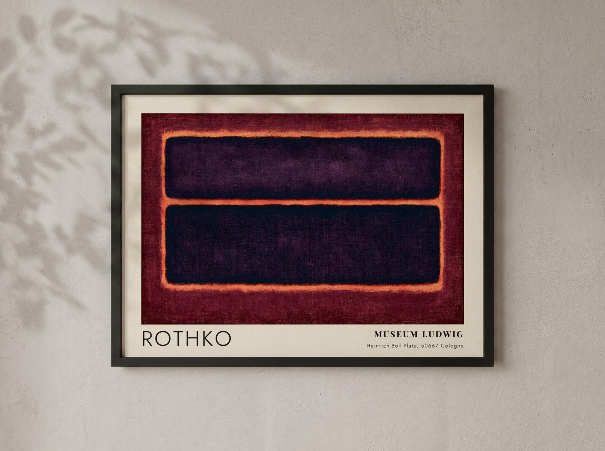 Wall art poster featuring Mark Rothko Museum Ludwig abstract art in dark purple tones.