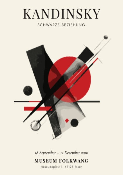 Kandinsky inspired poster with bold colors and geometric shapes, perfect for modern wall decor