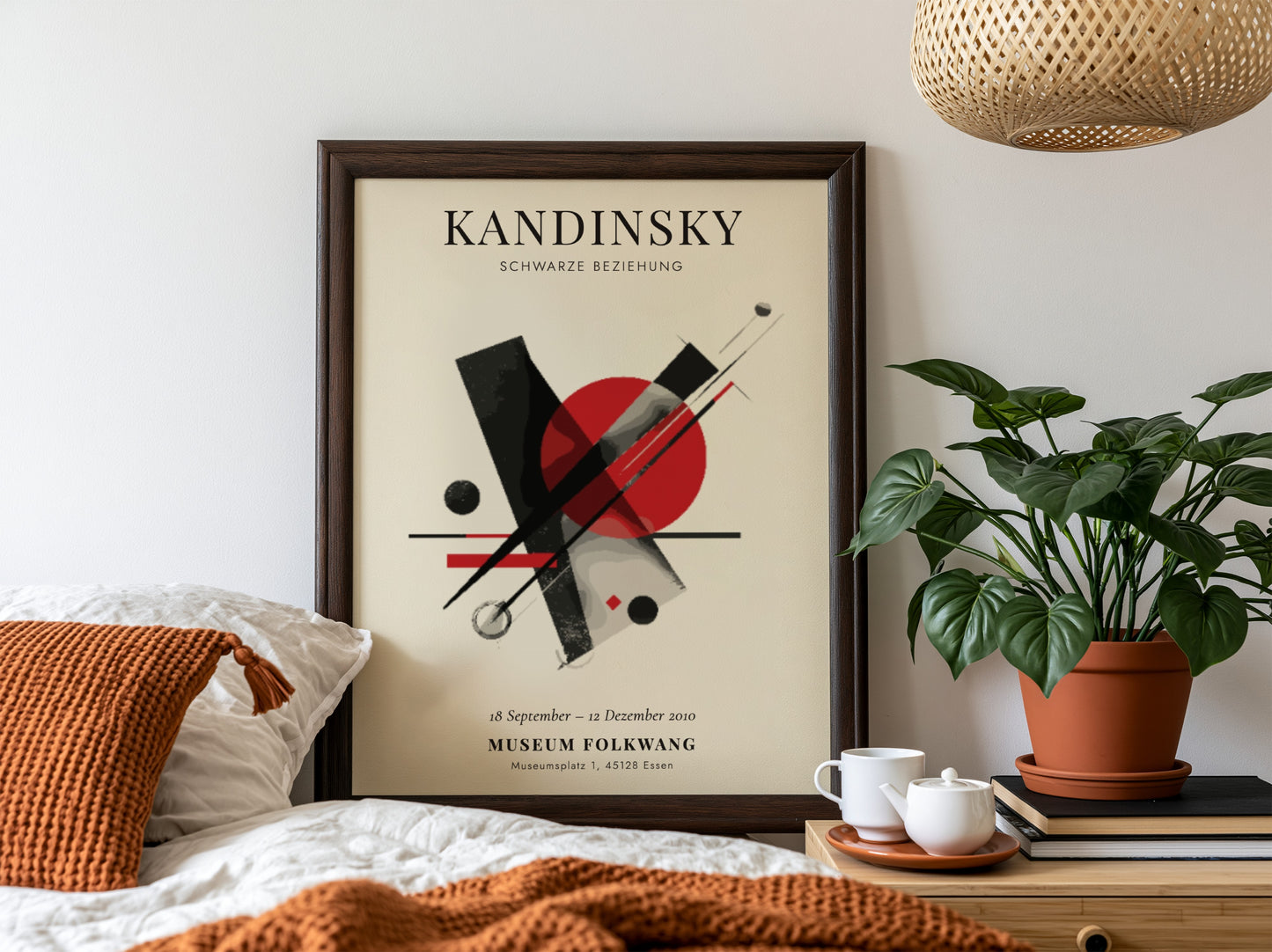 Kandinsky inspired poster with bold colors and geometric shapes, perfect for modern wall decor