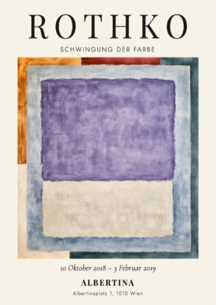Wall art poster featuring Mark Rothko's Schwingung der Farbe with purple and beige