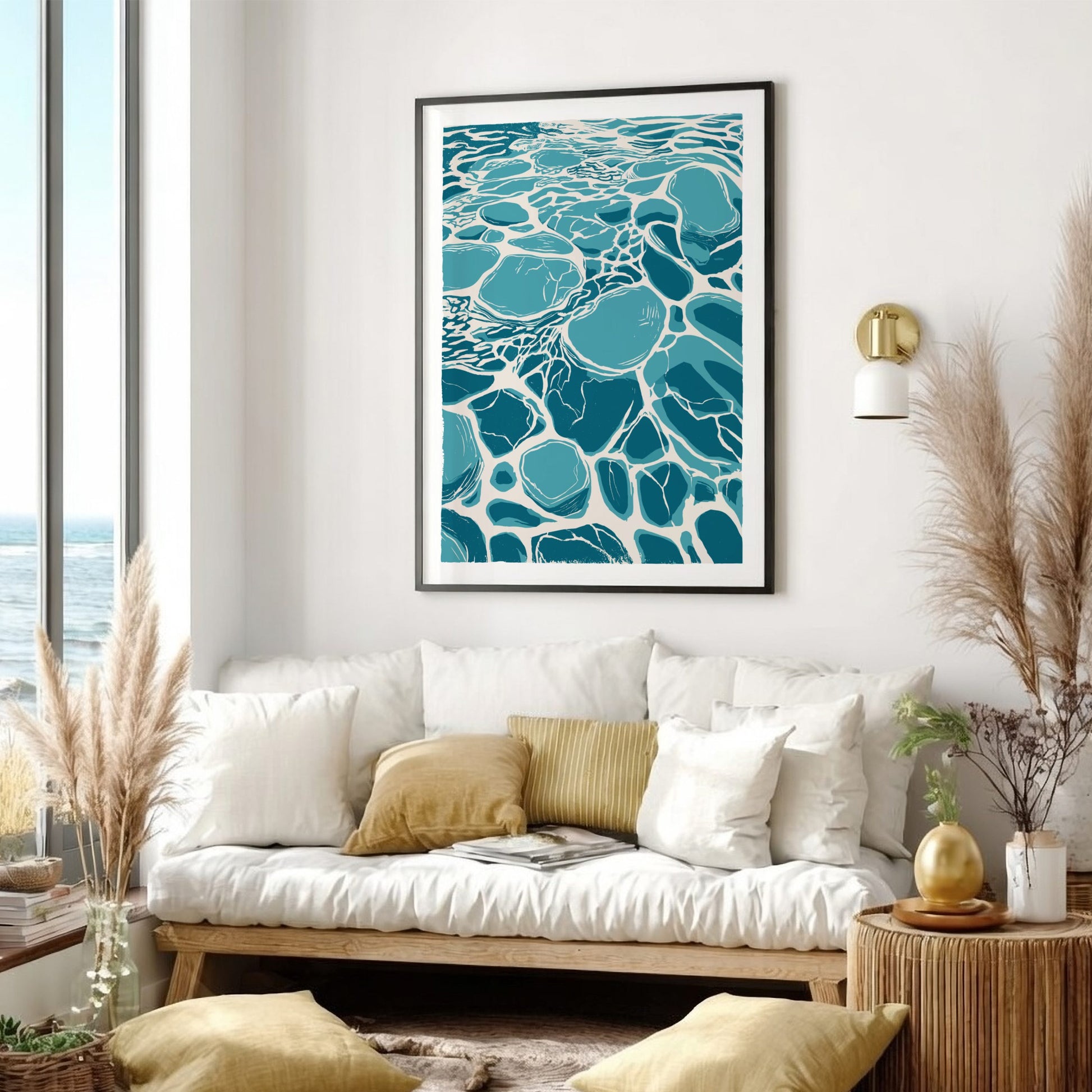 Seafoam Calm Poster - Serene Ocean Waves Wall Art Print