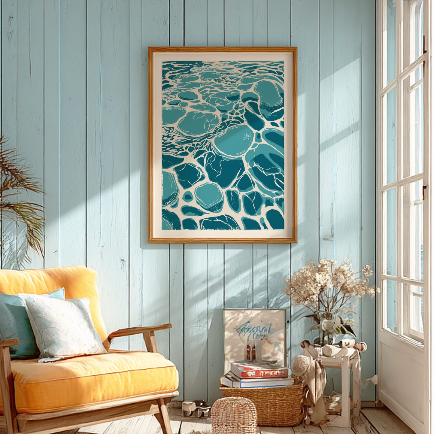 Seafoam Calm Poster - Serene Ocean Waves Wall Art Print