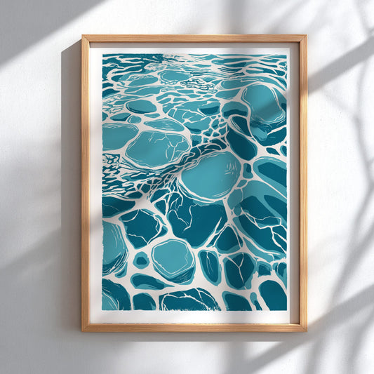 Seafoam Calm Poster - Serene Ocean Waves Wall Art Print