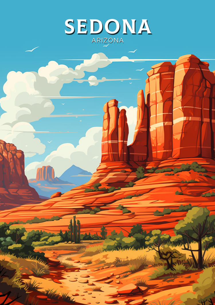North AmericaSEDONA TRAVEL PRINT - ARIZONA ARTWORK