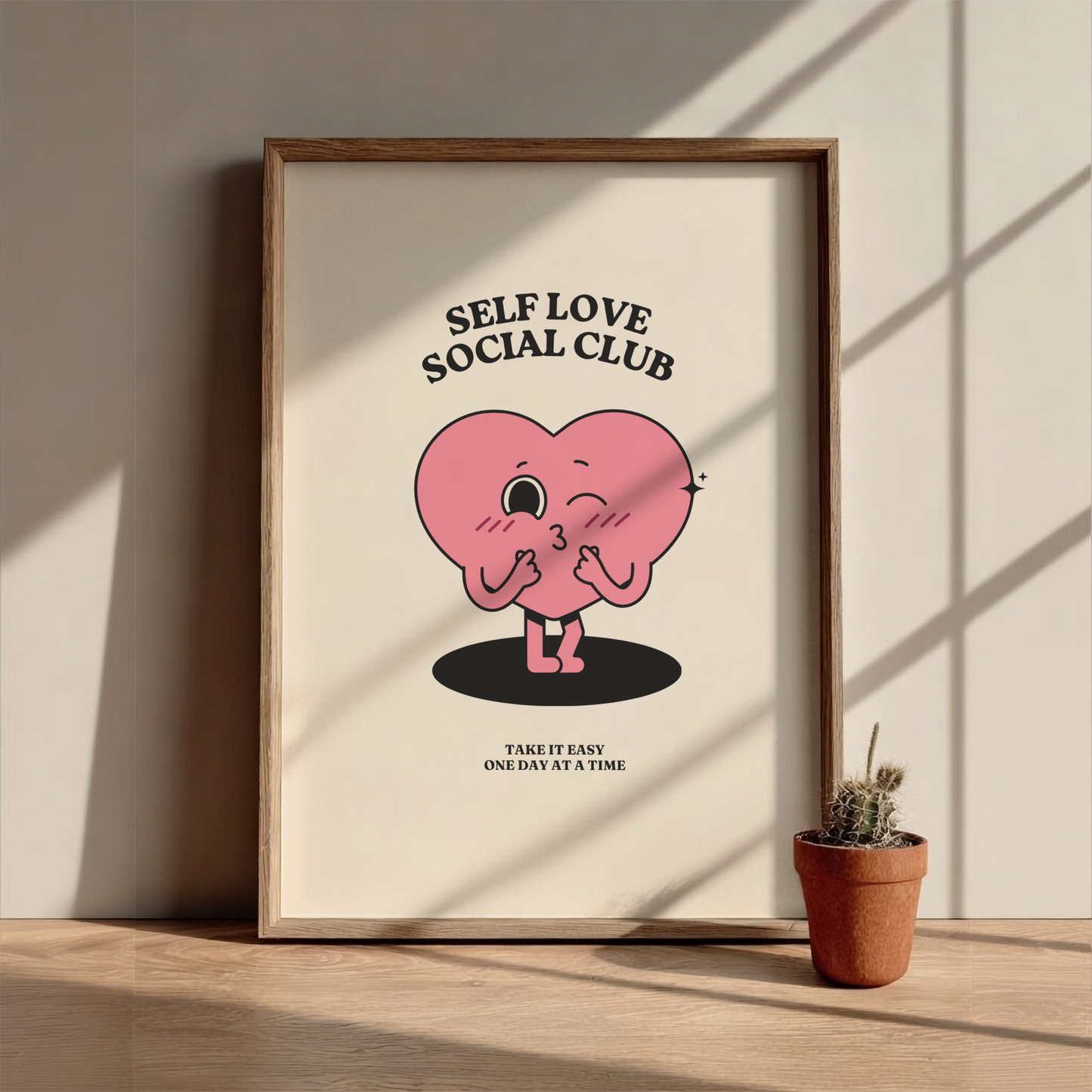 Self Love Club: Modern Minimalist Motivational Wall Art