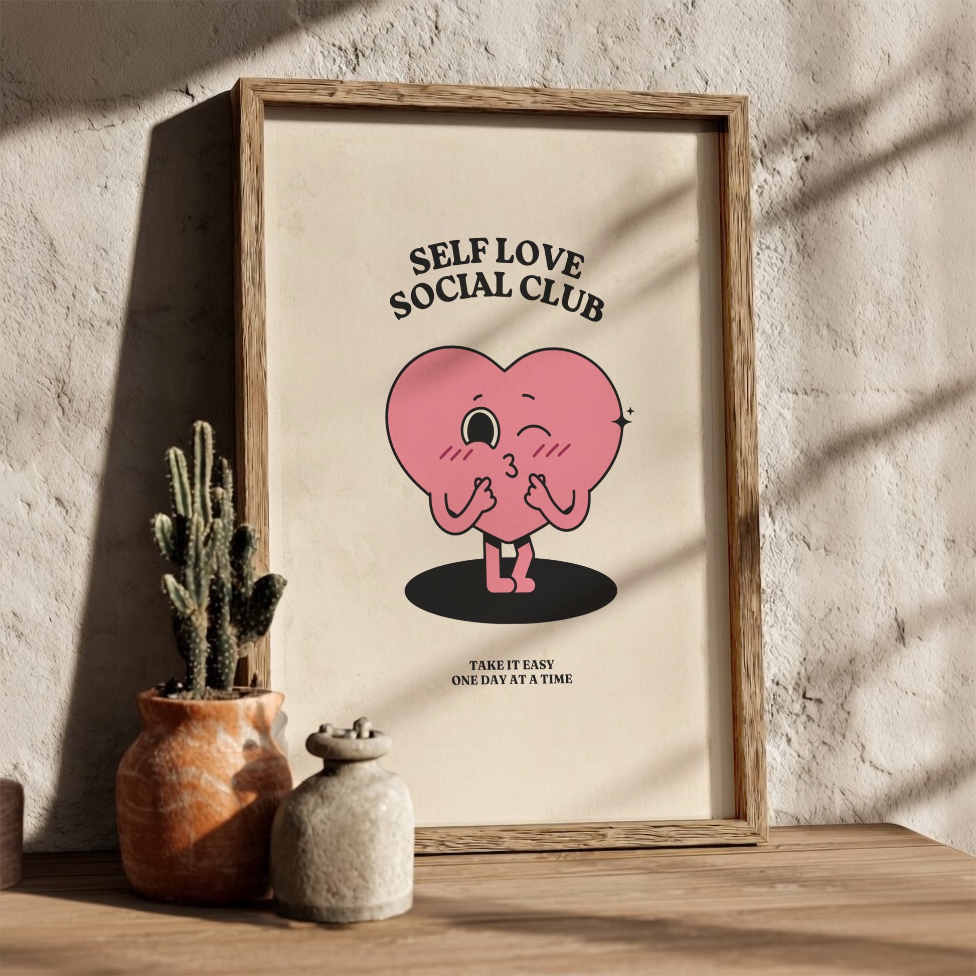 Self Love Club: Modern Minimalist Motivational Wall Art