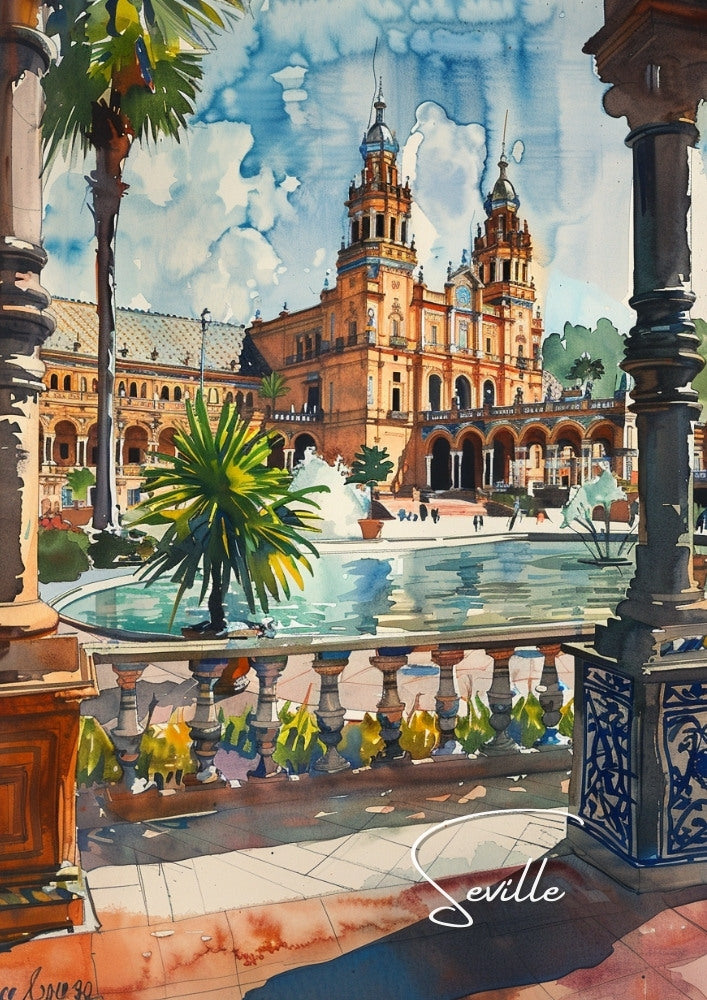 Europe SEVILLE TRAVEL POSTER - SPAIN ARTWORK