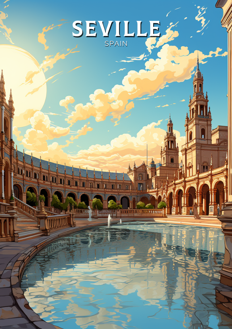 Europe SEVILLE TRAVEL WALL DECOR - SPAIN POSTER