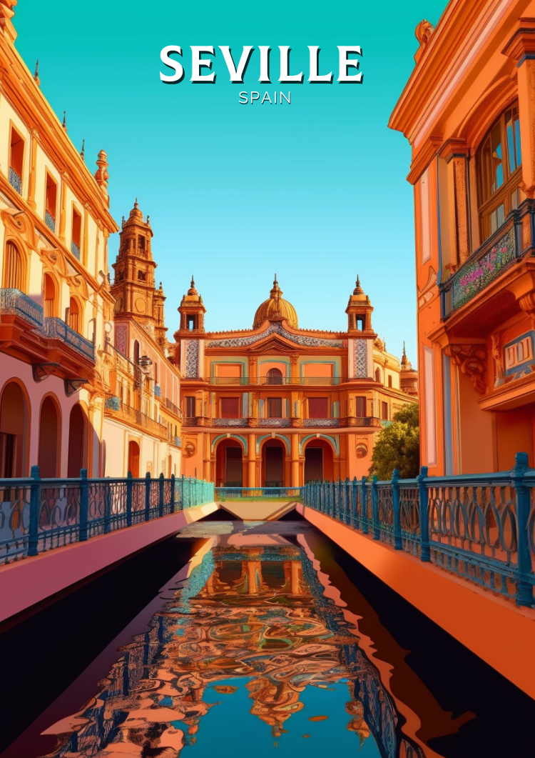 Europe SEVILLE TRAVEL PRINT - SPAIN ARTWORK