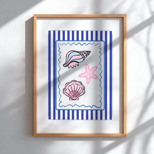 Shells Poster - Beautiful Beach Seashells Wall Art Print