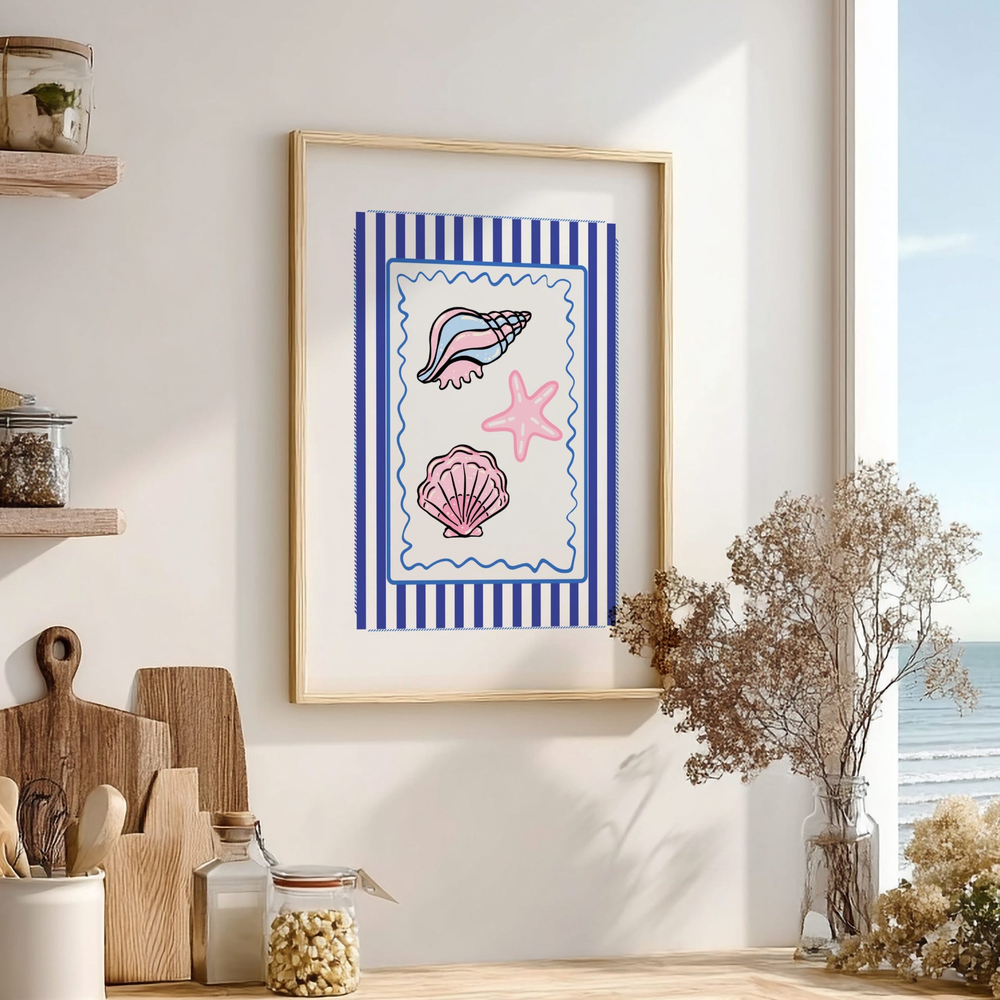 Shells Poster - Beautiful Beach Seashells Wall Art Print