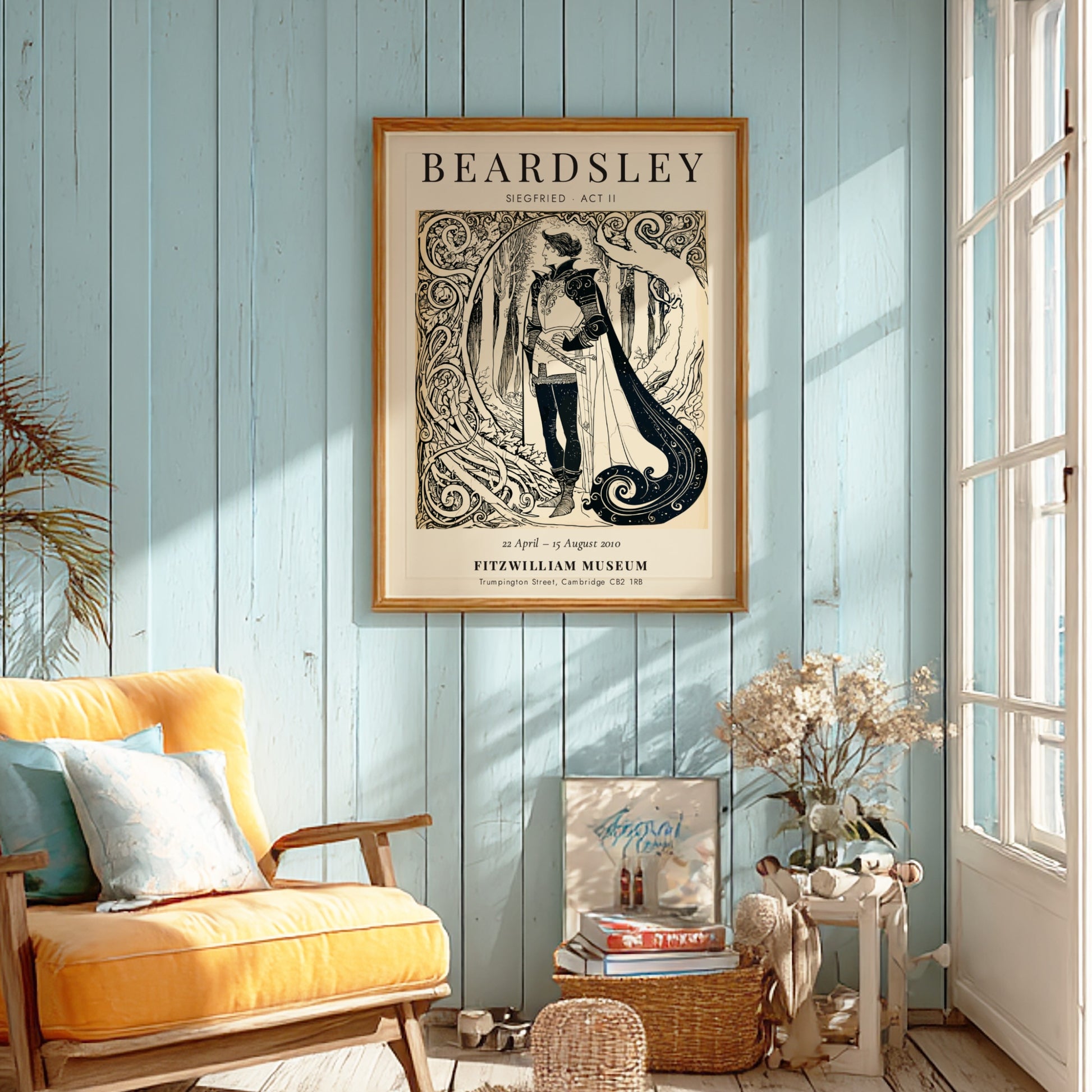 Aubrey Beardsley poster featuring Siegfried Act II with intricate linework and elegant design
