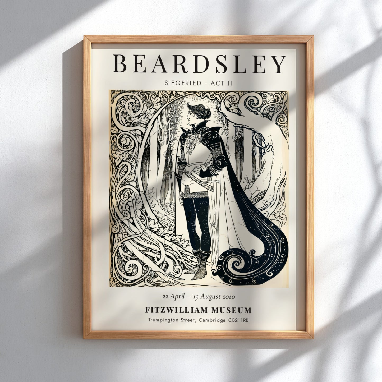 Aubrey Beardsley poster featuring Siegfried Act II with intricate linework and elegant design