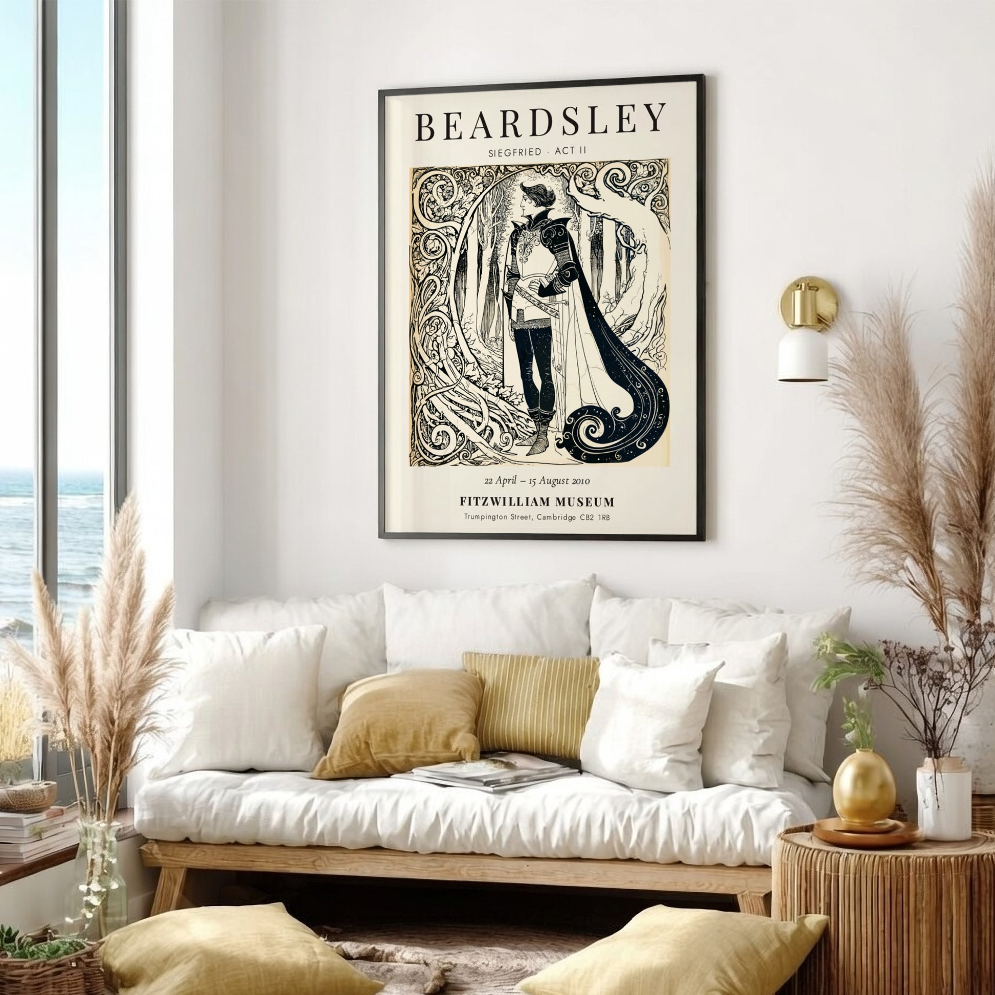 Aubrey Beardsley poster featuring Siegfried Act II with intricate linework and elegant design