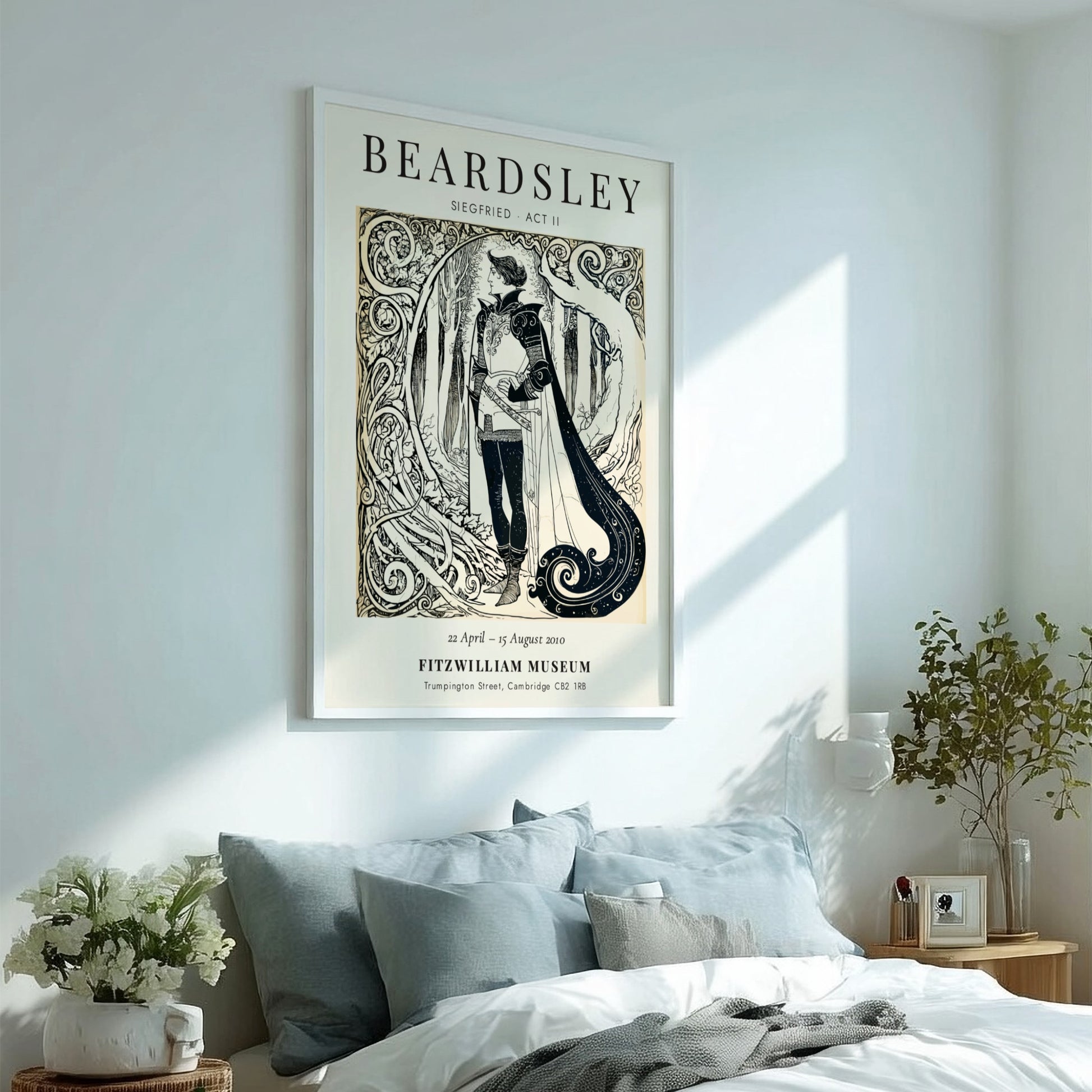 Aubrey Beardsley poster featuring Siegfried Act II with intricate linework and elegant design