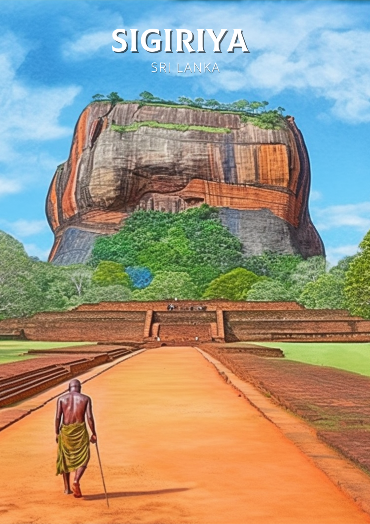 Asian SIGIRIYA PRINT - TRAVEL ARTWORK