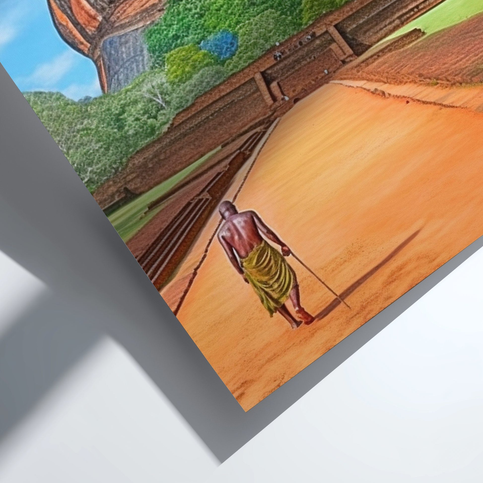 Illustration of a person on a swing with a scenic background