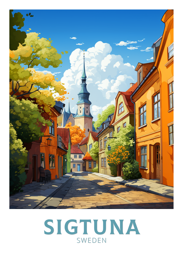 Europe SIGTUNA TRAVEL POSTER - SWEDEN ARTWORK