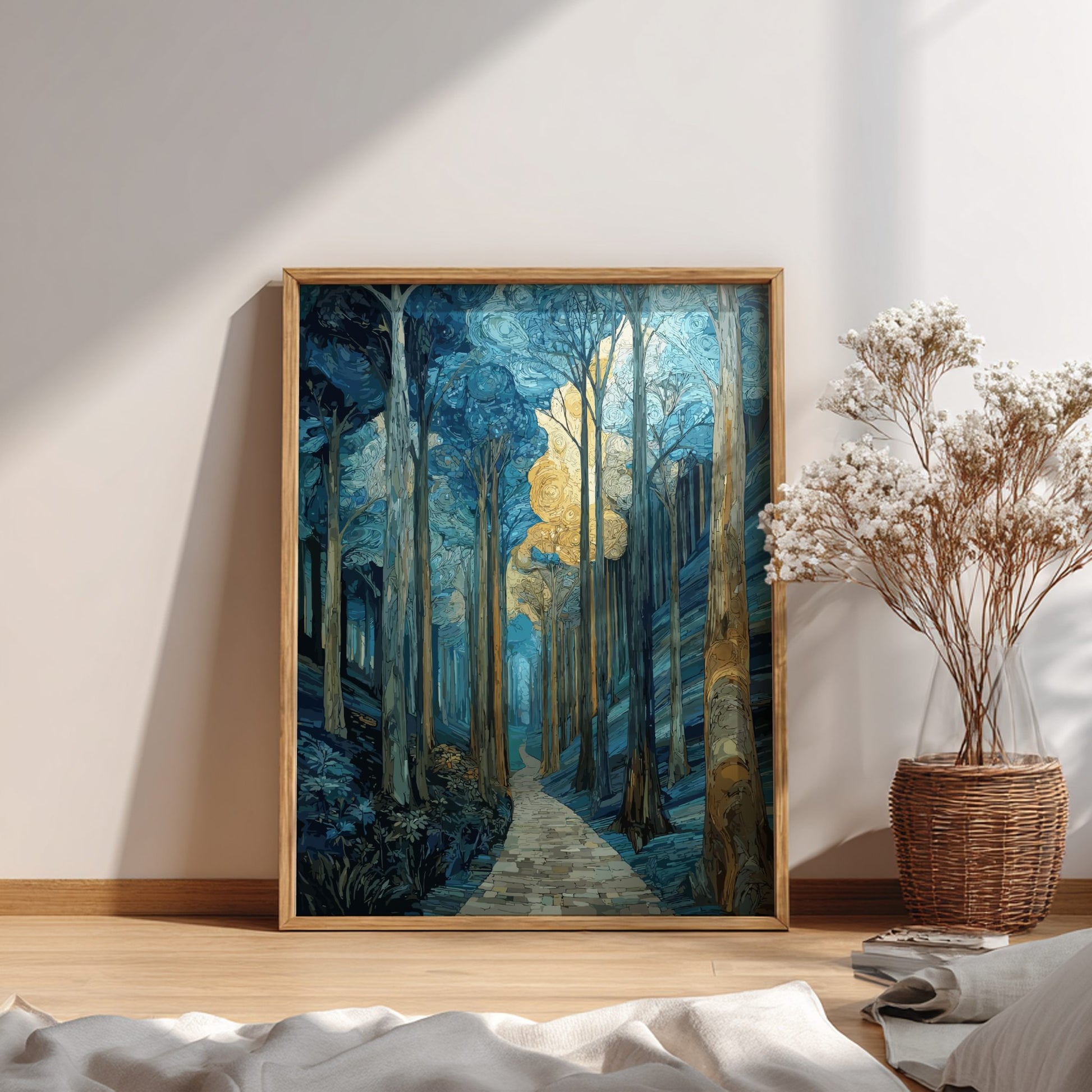 Silent Path - Narrow Forest Trail and Ethereal Mist Wall Art