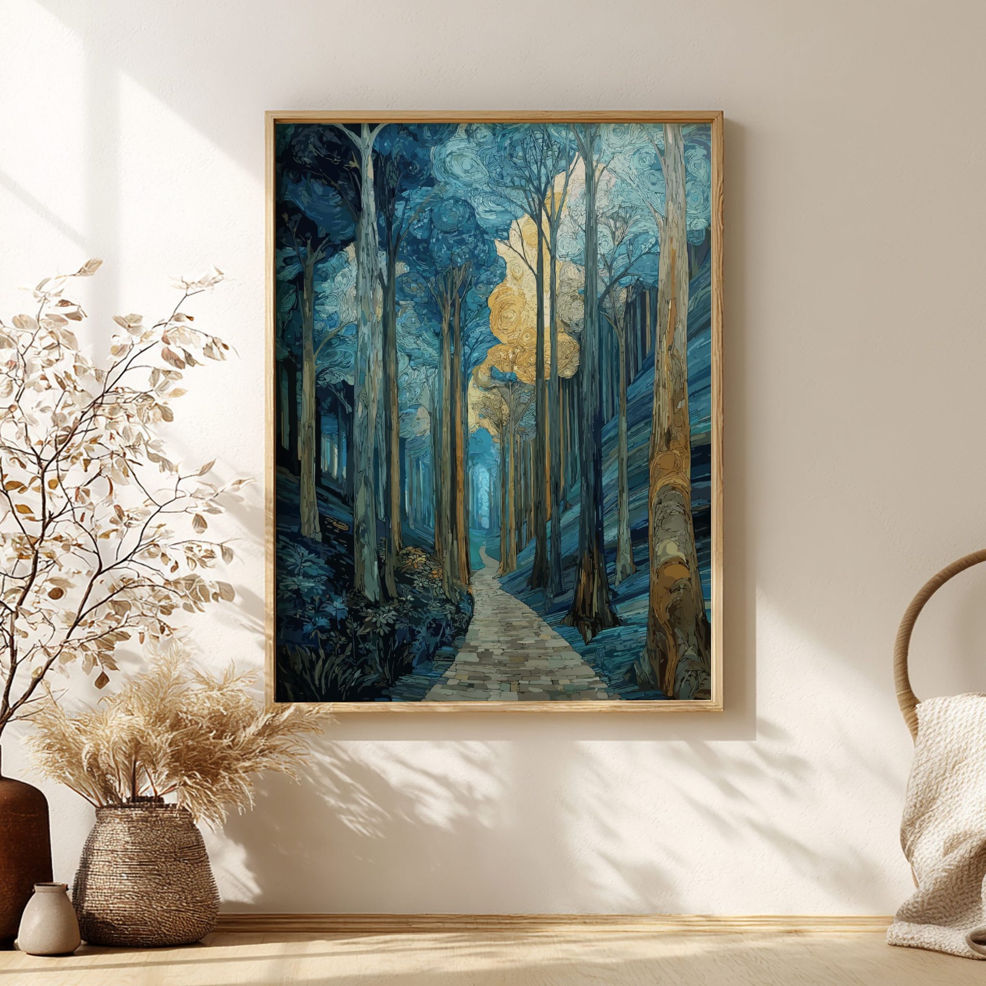Silent Path - Narrow Forest Trail and Ethereal Mist Wall Art
