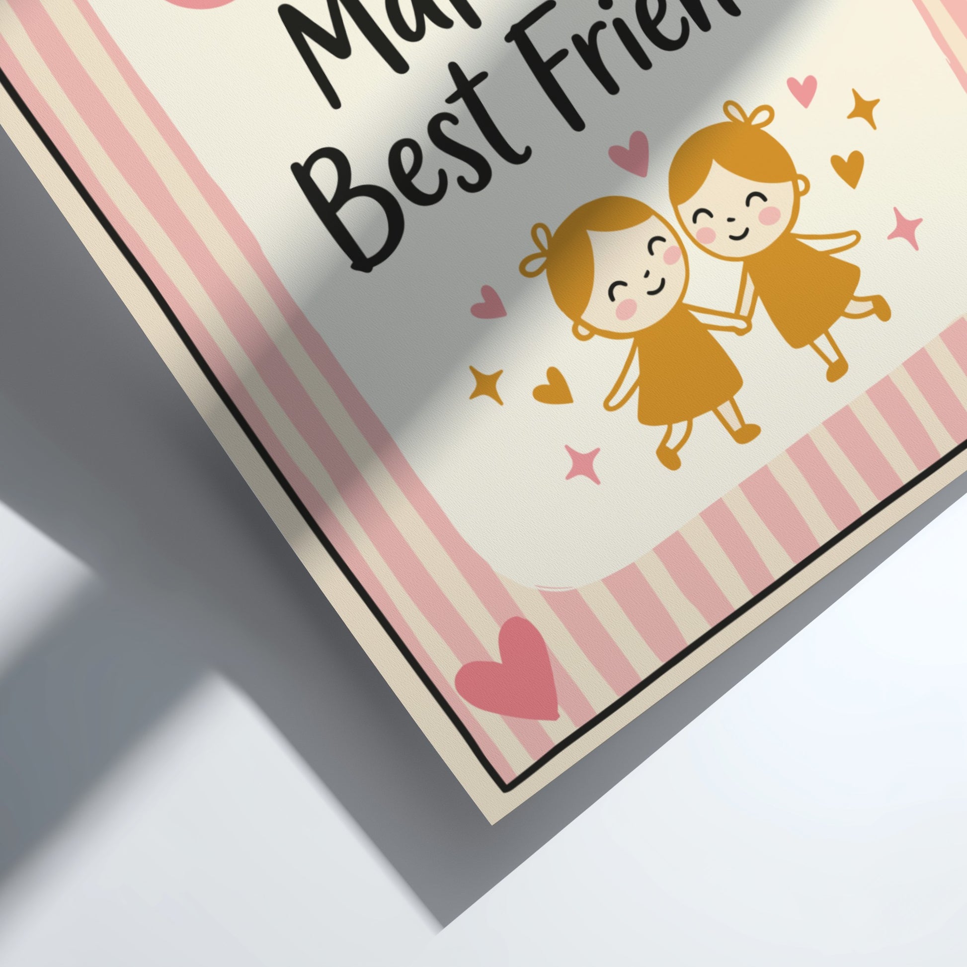 Kids room poster featuring sisters, soft pastel colors, playful illustrations, perfect for nursery or