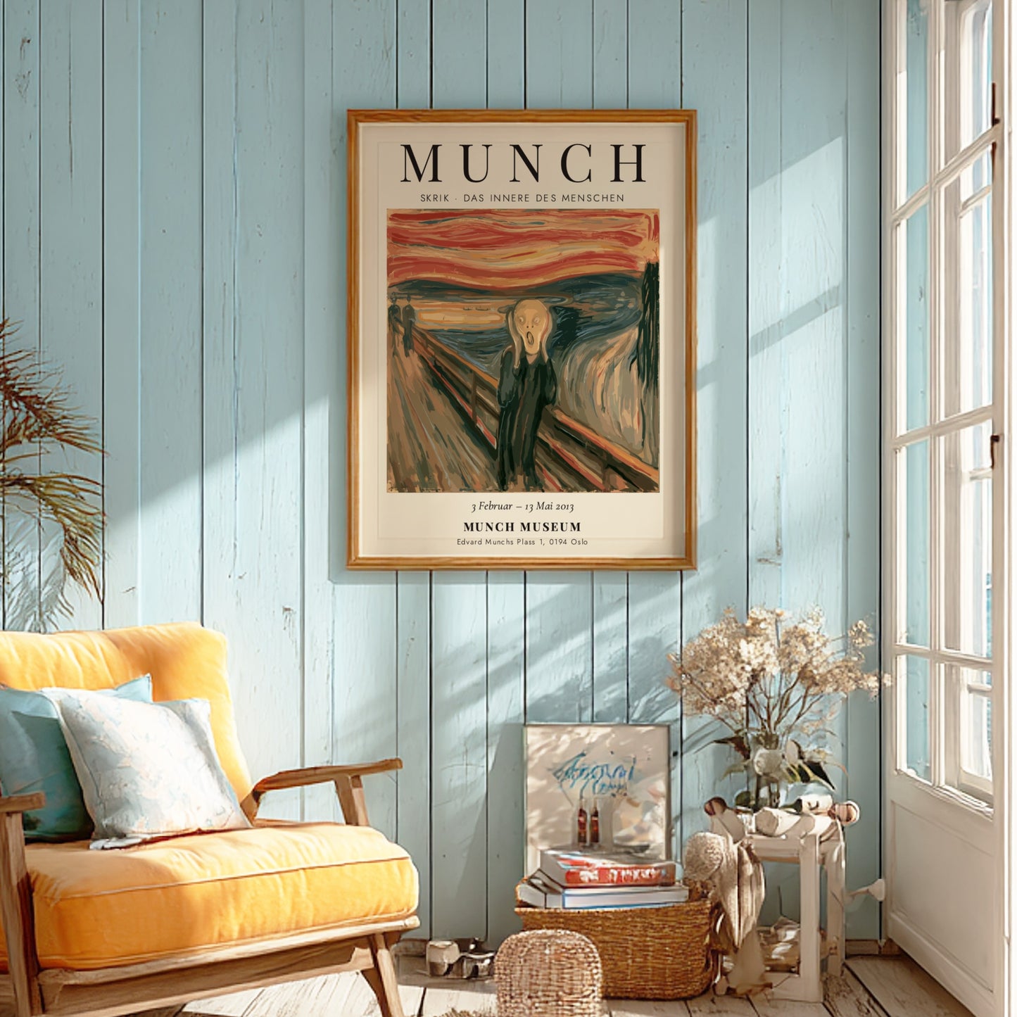 Edvard Munch poster featuring Skrik - Das Innere des Menschen with vivid colors and expressive brushstrokes