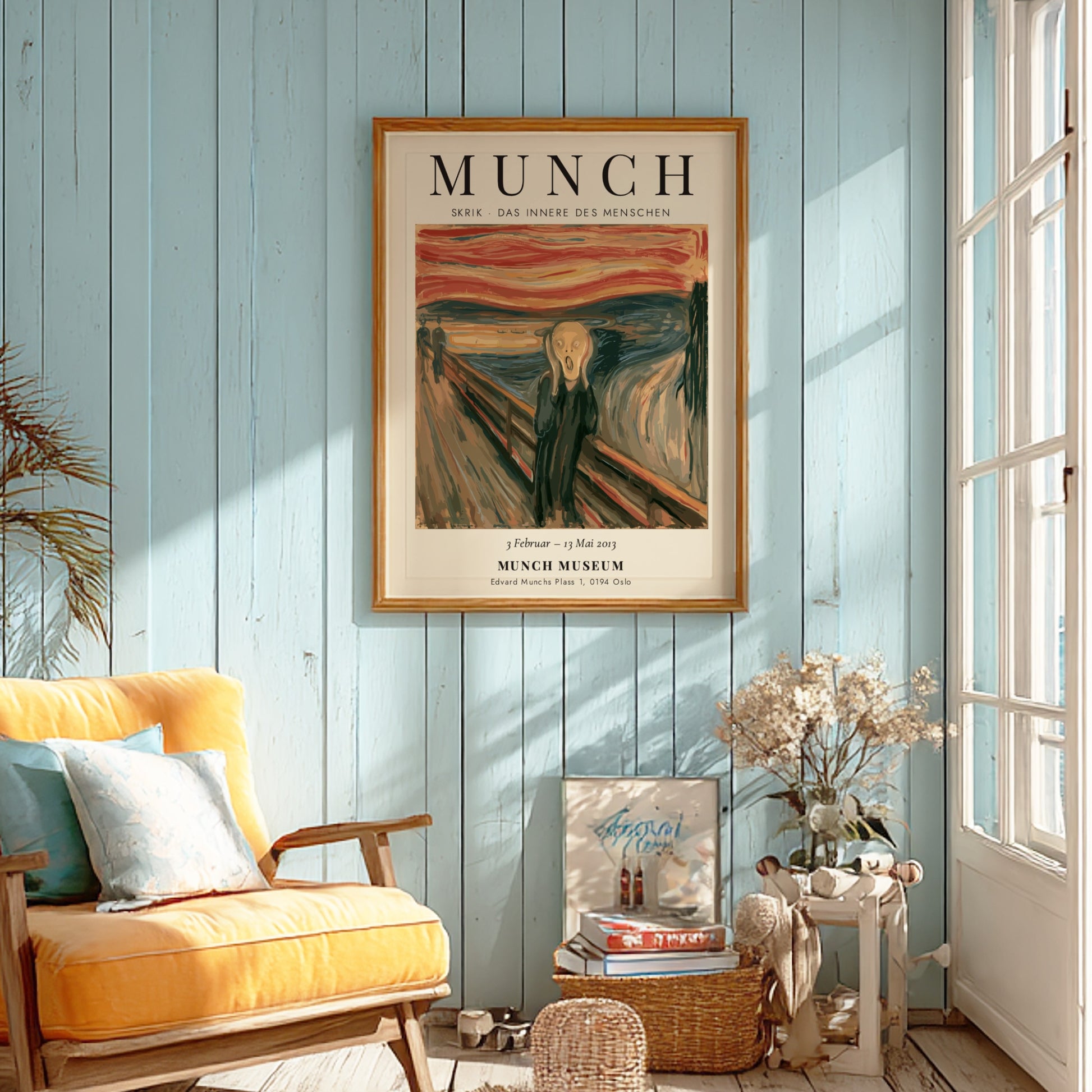 Edvard Munch poster featuring Skrik - Das Innere des Menschen with vivid colors and expressive brushstrokes