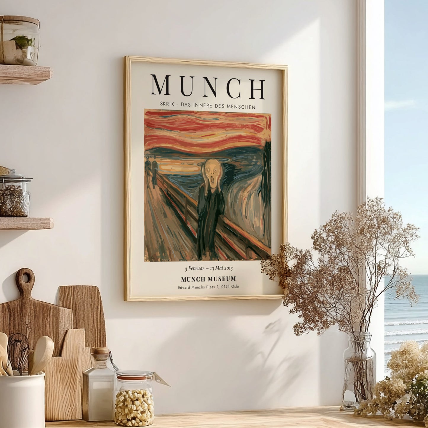 Edvard Munch poster featuring Skrik - Das Innere des Menschen with vivid colors and expressive brushstrokes