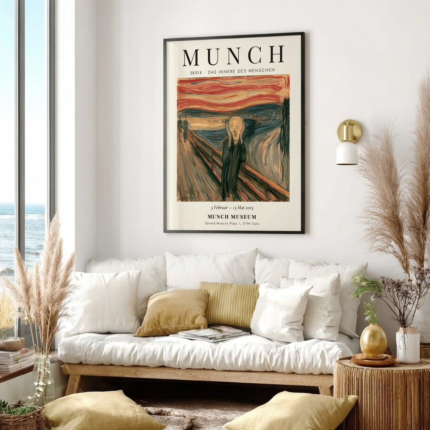 Edvard Munch poster featuring Skrik - Das Innere des Menschen with vivid colors and expressive brushstrokes