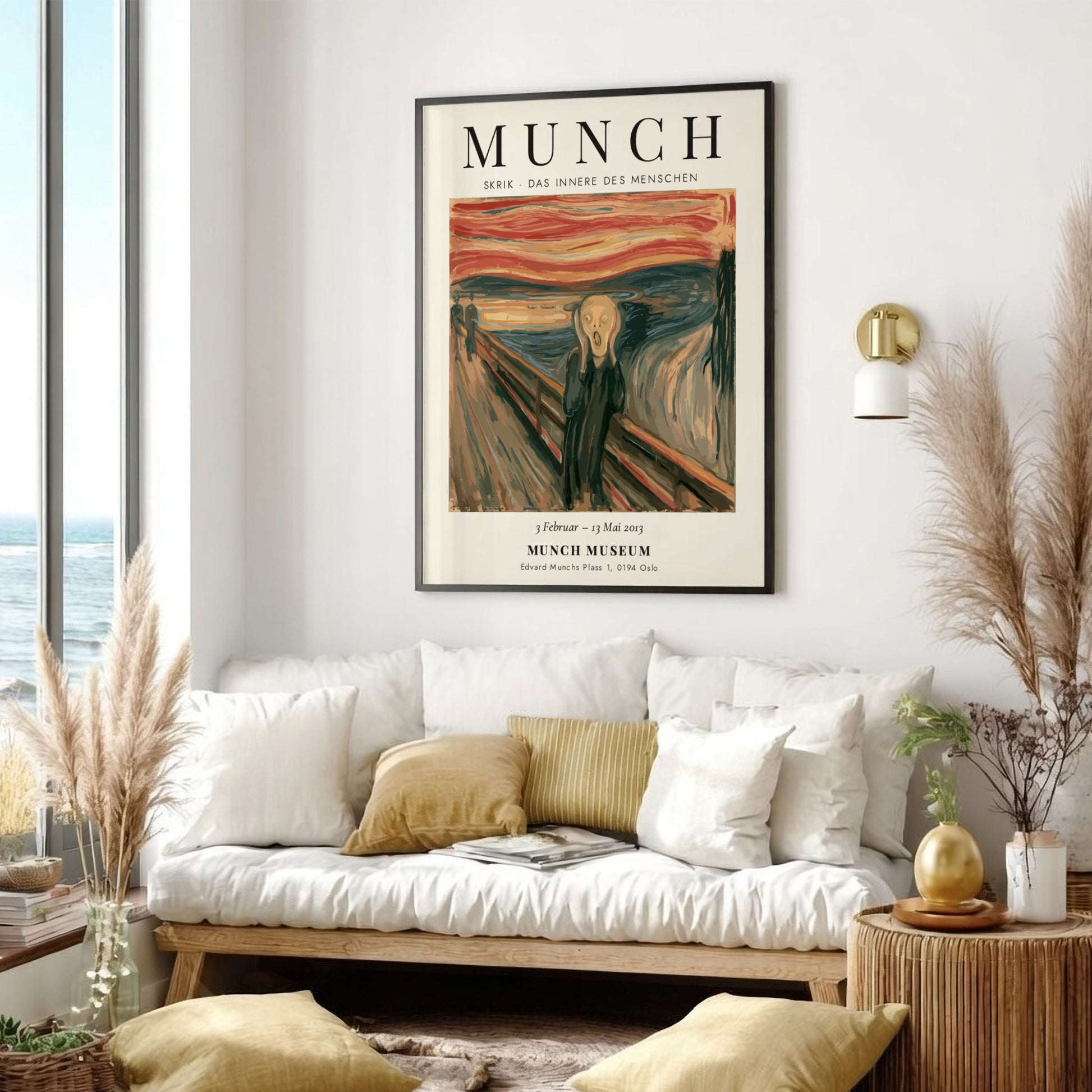 Edvard Munch poster featuring Skrik - Das Innere des Menschen with vivid colors and expressive brushstrokes