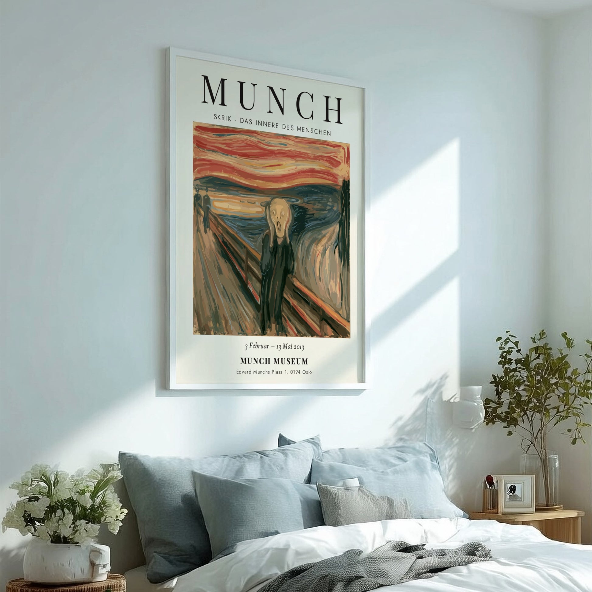 Edvard Munch poster featuring Skrik - Das Innere des Menschen with vivid colors and expressive brushstrokes