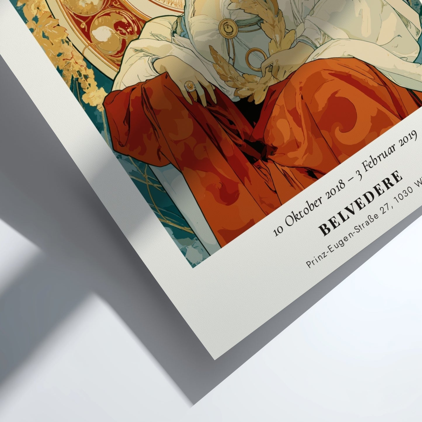 Slavia poster featuring Alphonse Mucha's intricate design with elegant figure and ornate patterns
