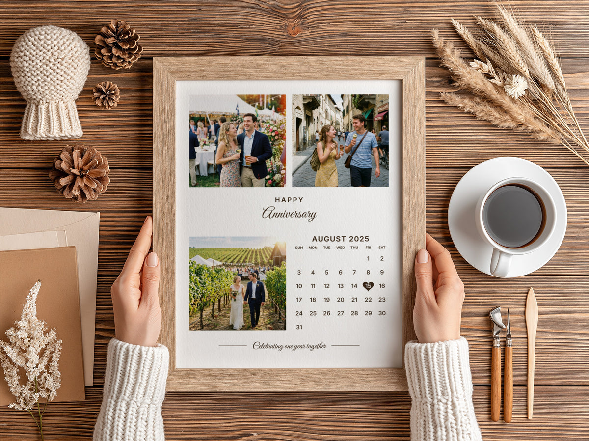 Personalised Anniversary Calendar Photo Poster