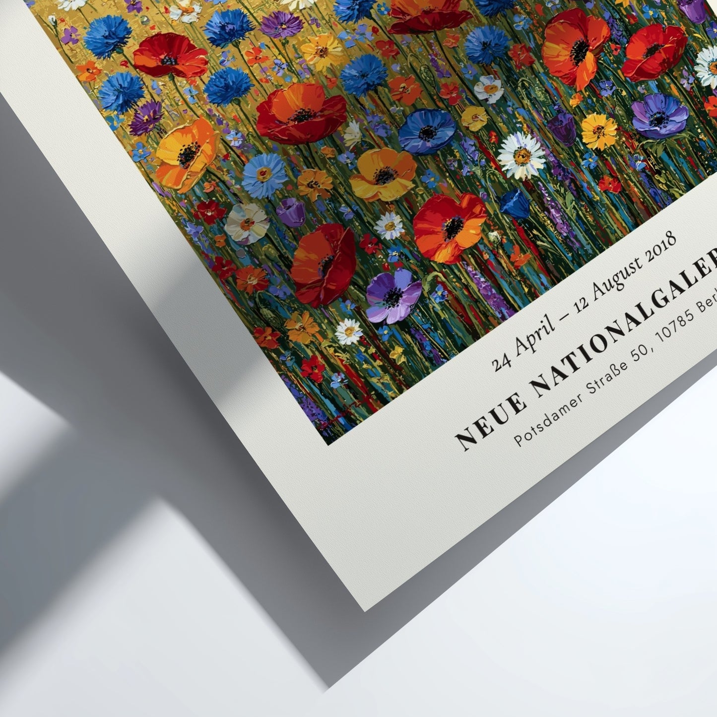 Smaragd - Garten der Nacht poster featuring vibrant flowers in rich colors inspired by Gustav Klimt's style