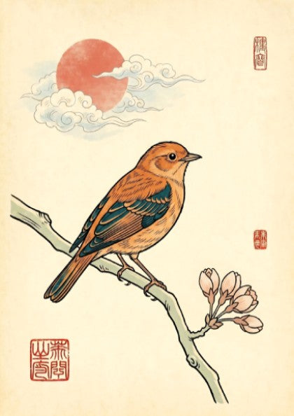 Songbird Poster - Japanese Art Style Wall Decor