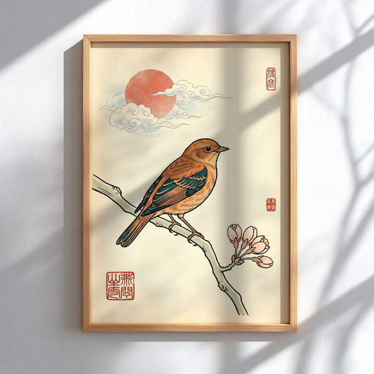 Songbird Poster - Japanese Art Style Wall Decor