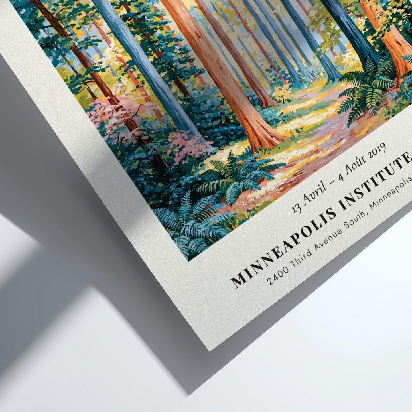 Nature poster inspired by Monet featuring vibrant greens and soft light