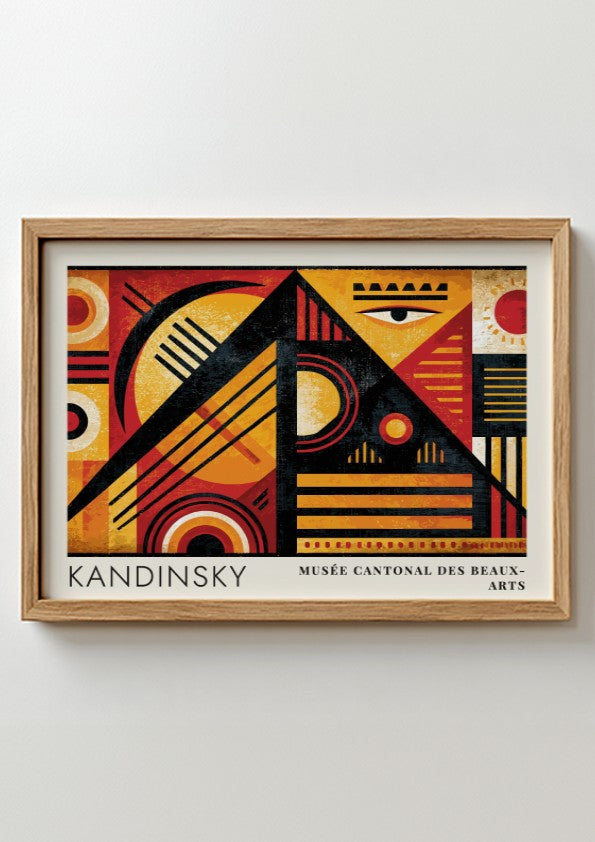 Wall art poster featuring Kandinsky Spannung in Rot with geometric shapes in red