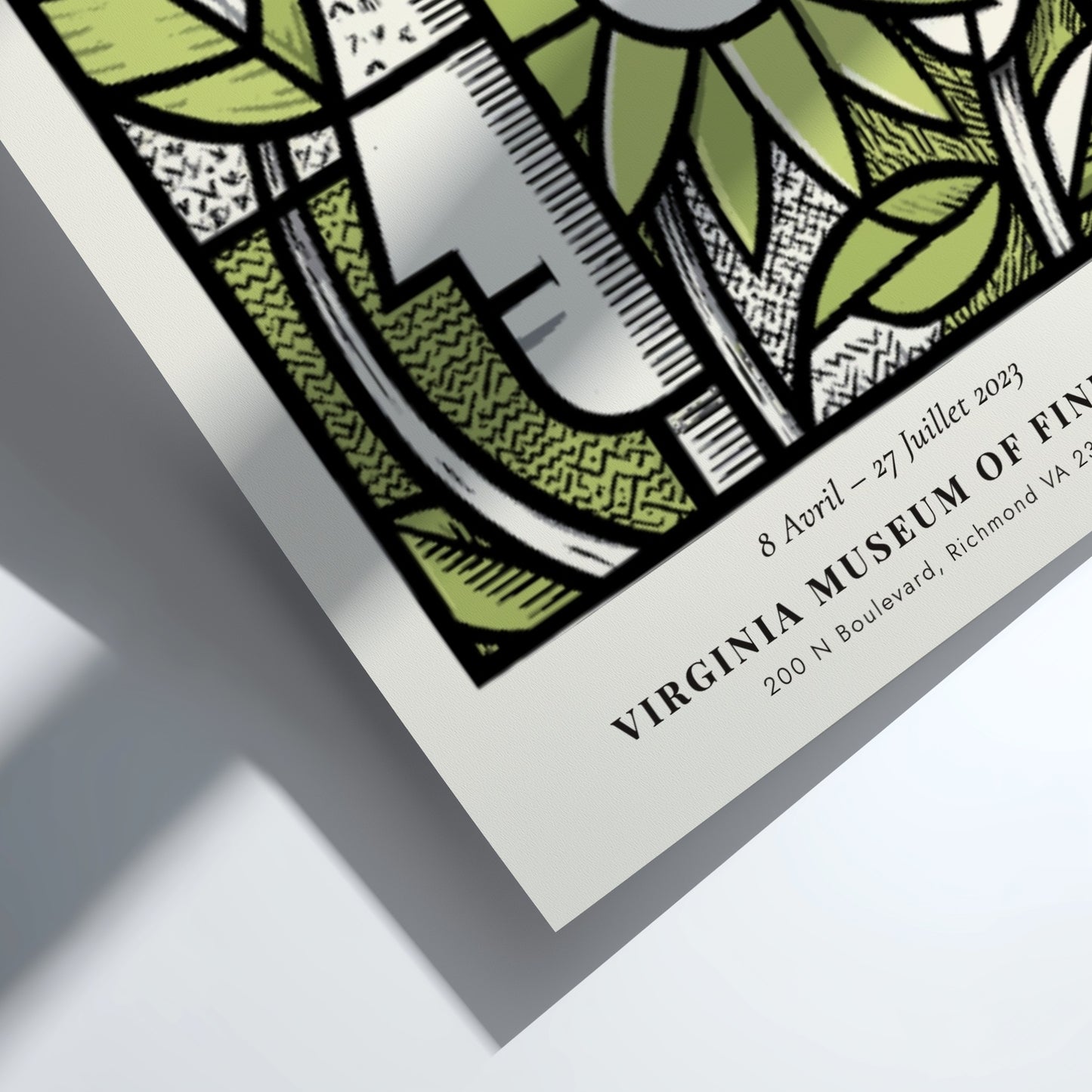 Spring Garden poster featuring vibrant green foliage and abstract design in Picasso style