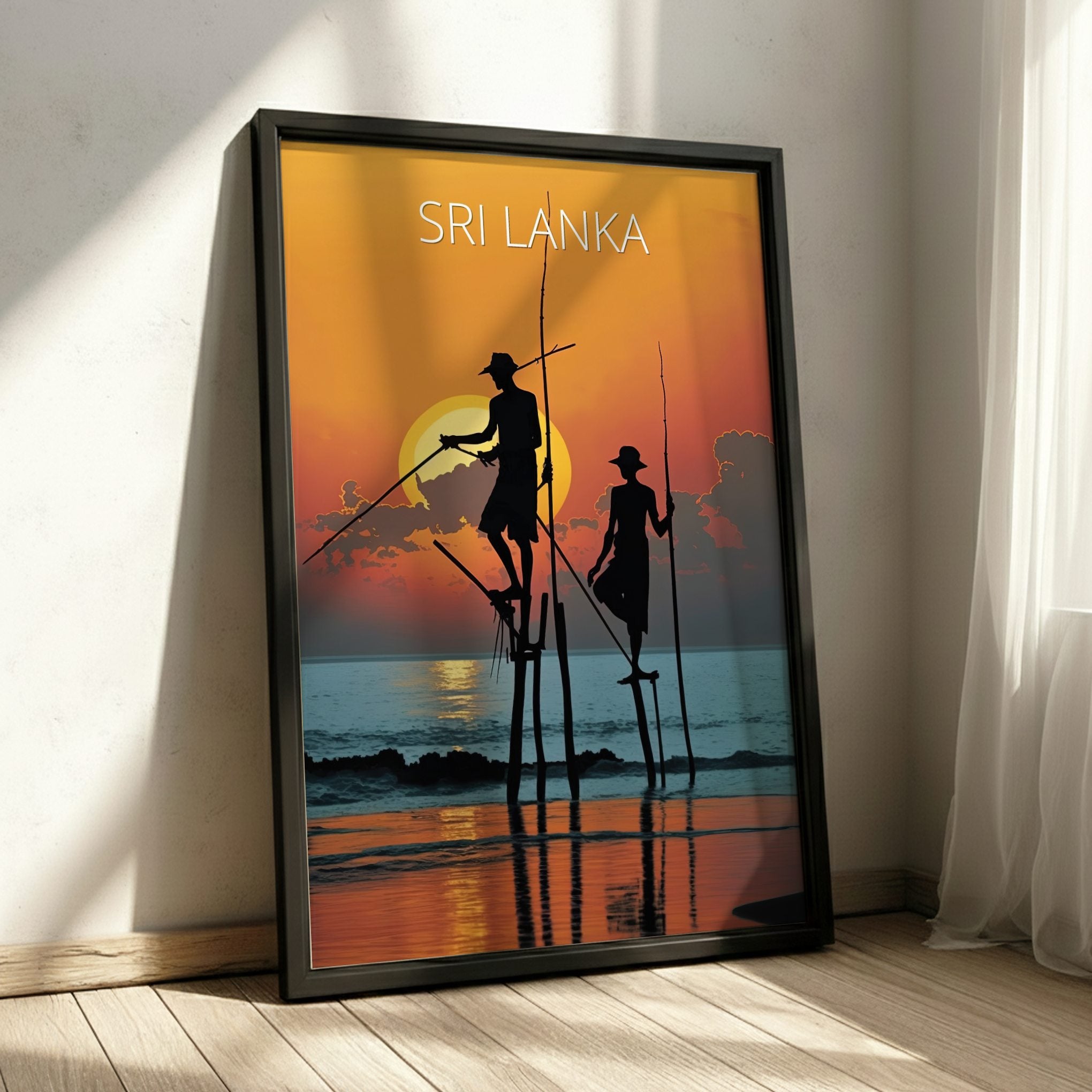 Asian SRI LANKA TRAVEL POSTER - RETRO PRINT