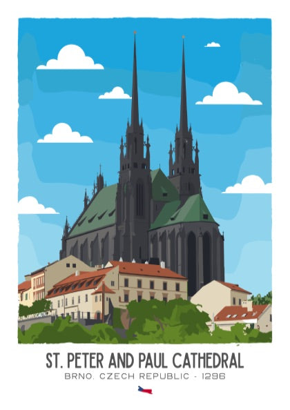 Saint Peter and Paul Cathedral Art - The Brno Petrov Masterpiece Wall Print