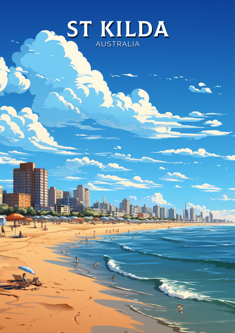 Australia ST KILDA TRAVEL POSTER - WALLART AUSTRALIA