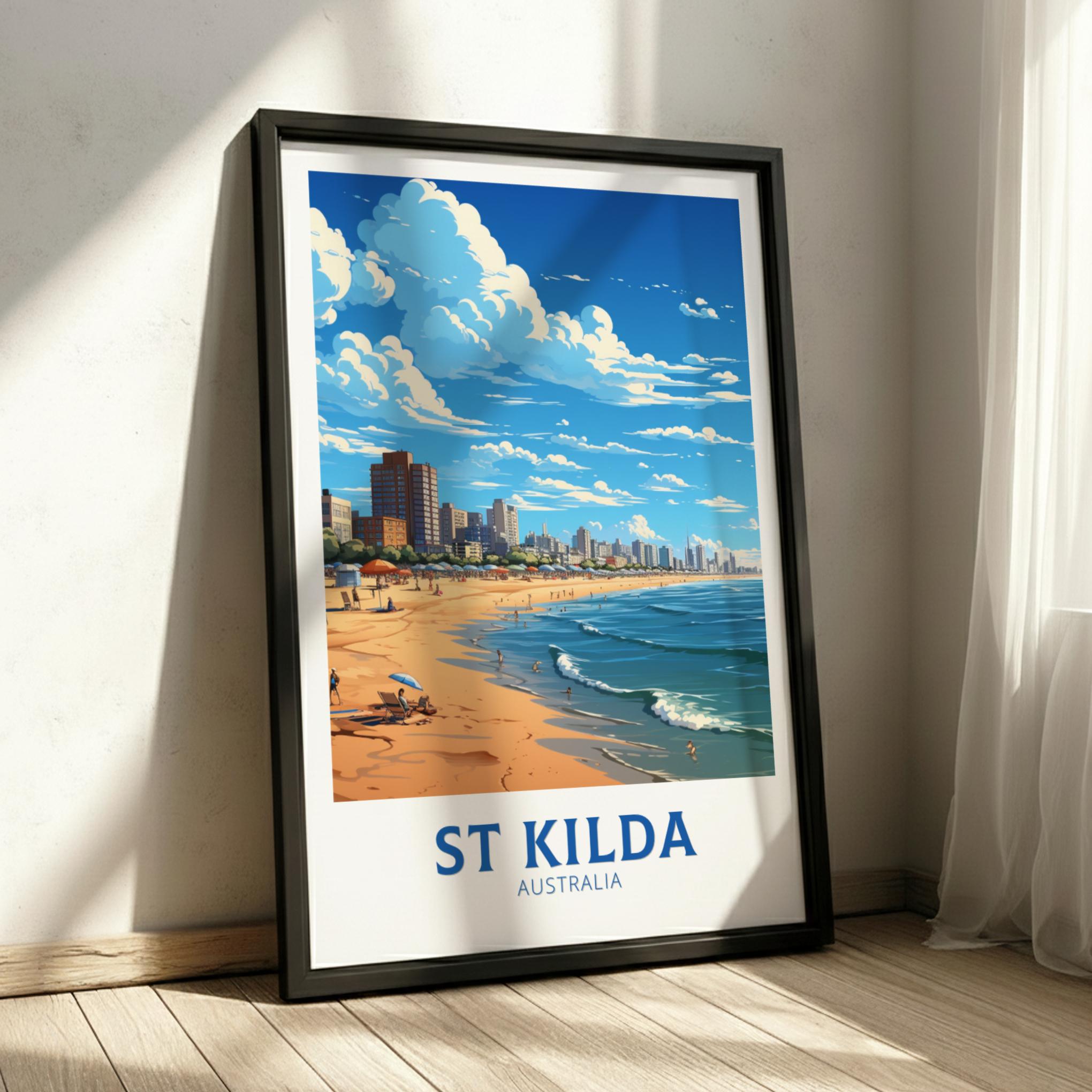 Australia ST KILDA TRAVEL PRINT - WALLART AUSTRALIA