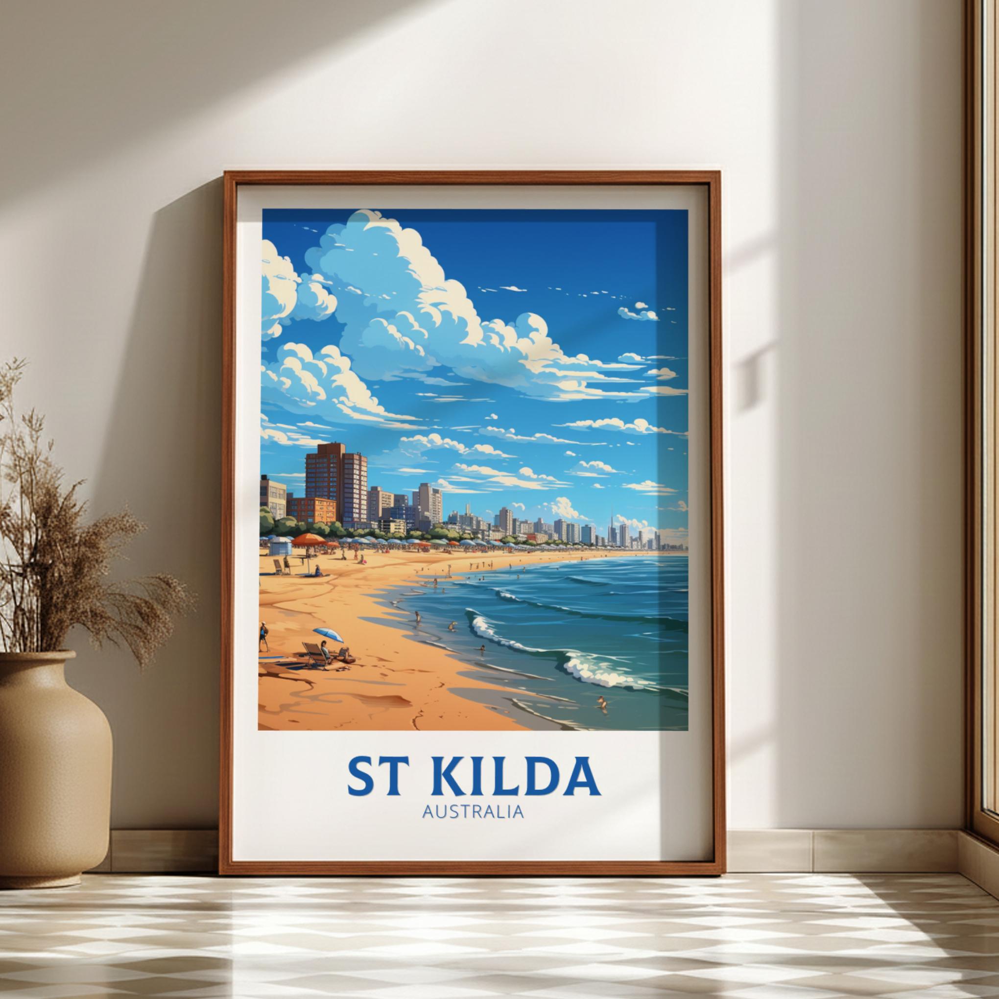 Australia ST KILDA TRAVEL PRINT - WALLART AUSTRALIA