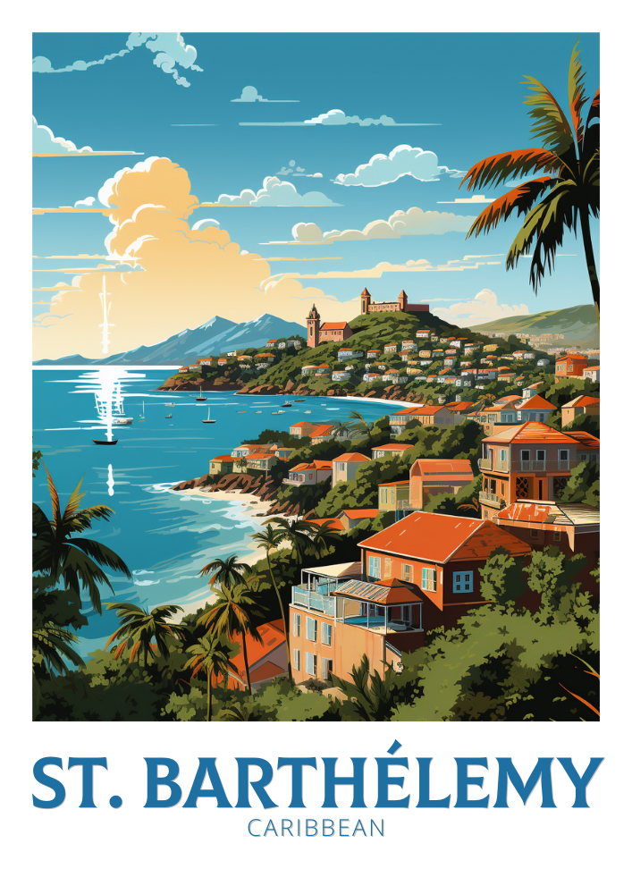 North AmericaSAINT BARTHÉLEMY TRAVEL POSTER - CARIBBEAN ARTWORK